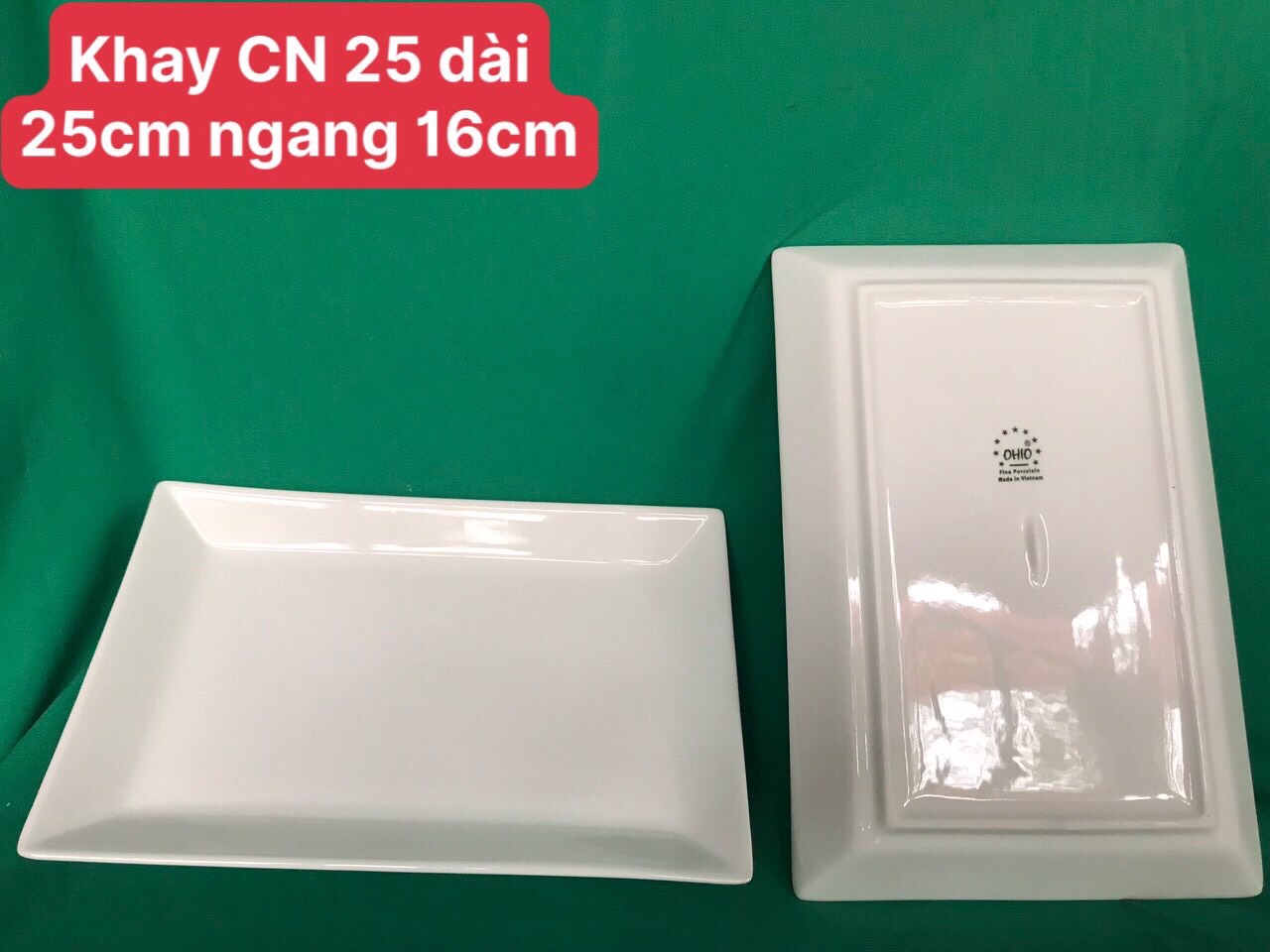 Khay Chữ Nhật 25 trắng OHIO