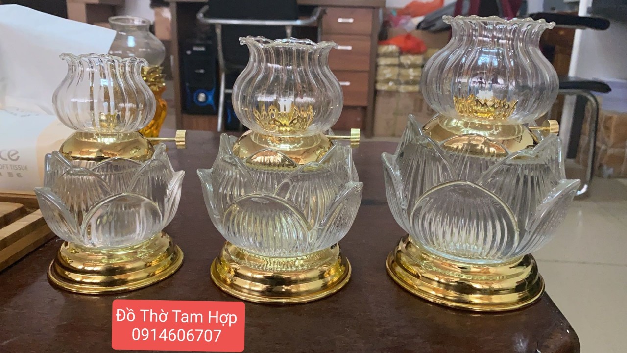 Đèn dầu thủy tinh 035 trắngto