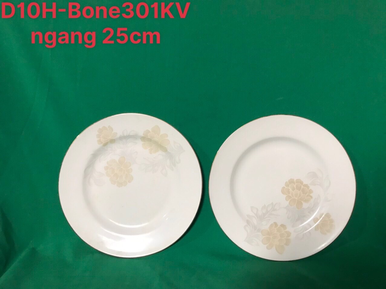 Đĩa bằng D10 hoa bone kẻ vàng