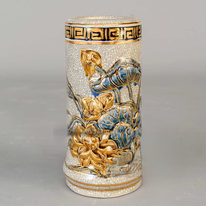 Ống hương dạn nổi vẽ vàng H20