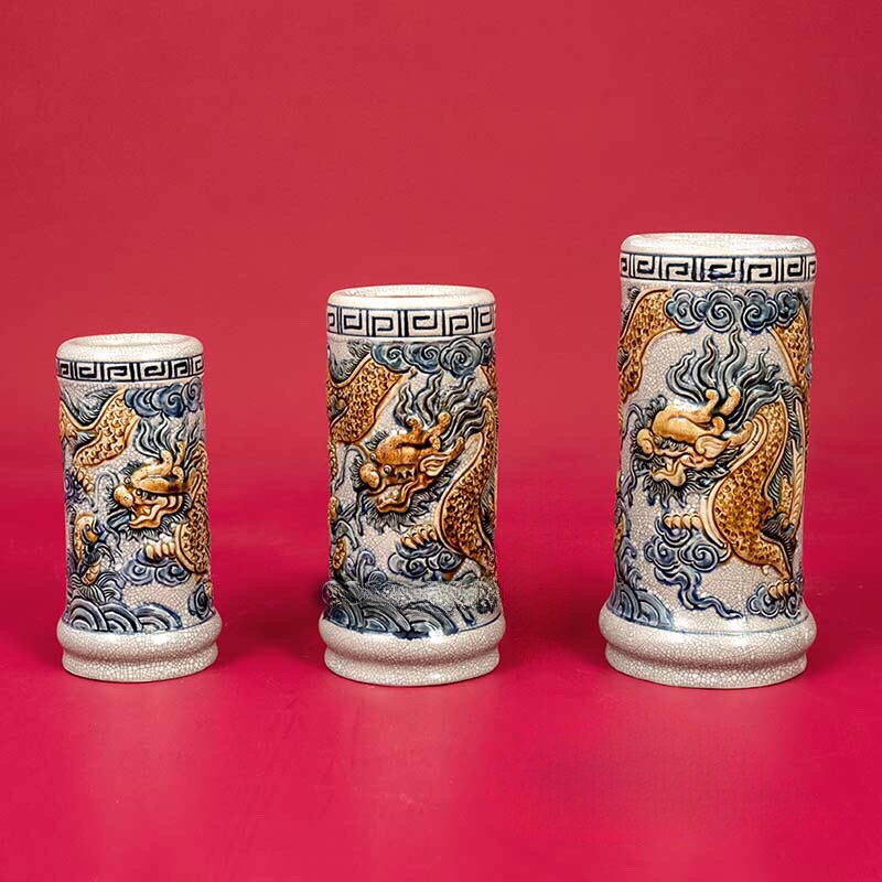 Ống hương dạn nổi rồng H25